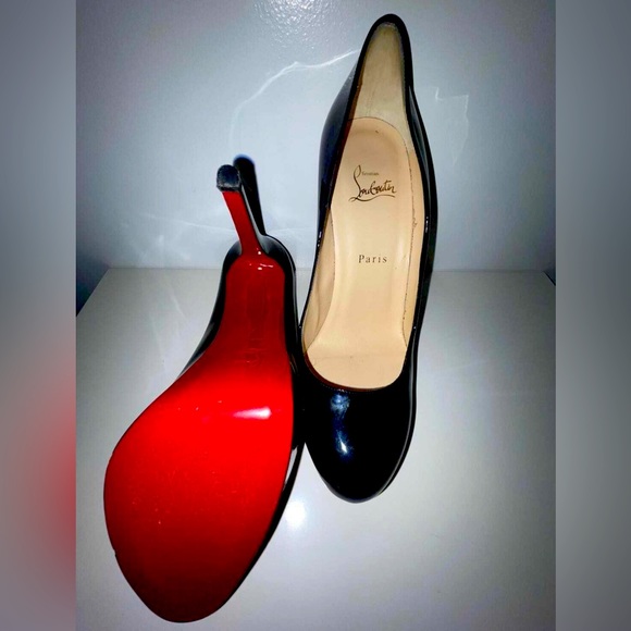 Christian Louboutin Shoes - Christian Louboutin Black Patent Leather Round Toe Pumps